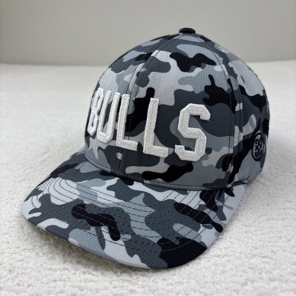 BULLS BAY x G/FORE Performance Snapback Golf Hat Gray/Black Camo Wicking EUC